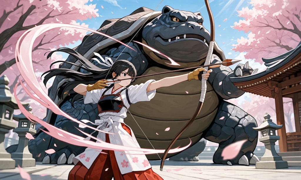 大弓女子と玄武