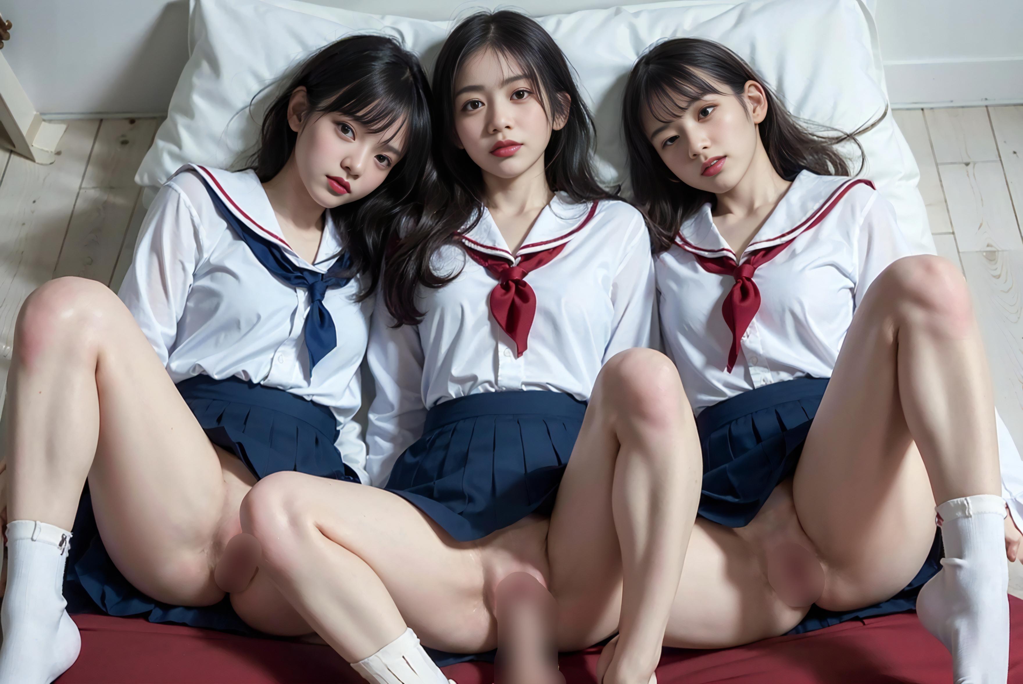 美少女達の３P