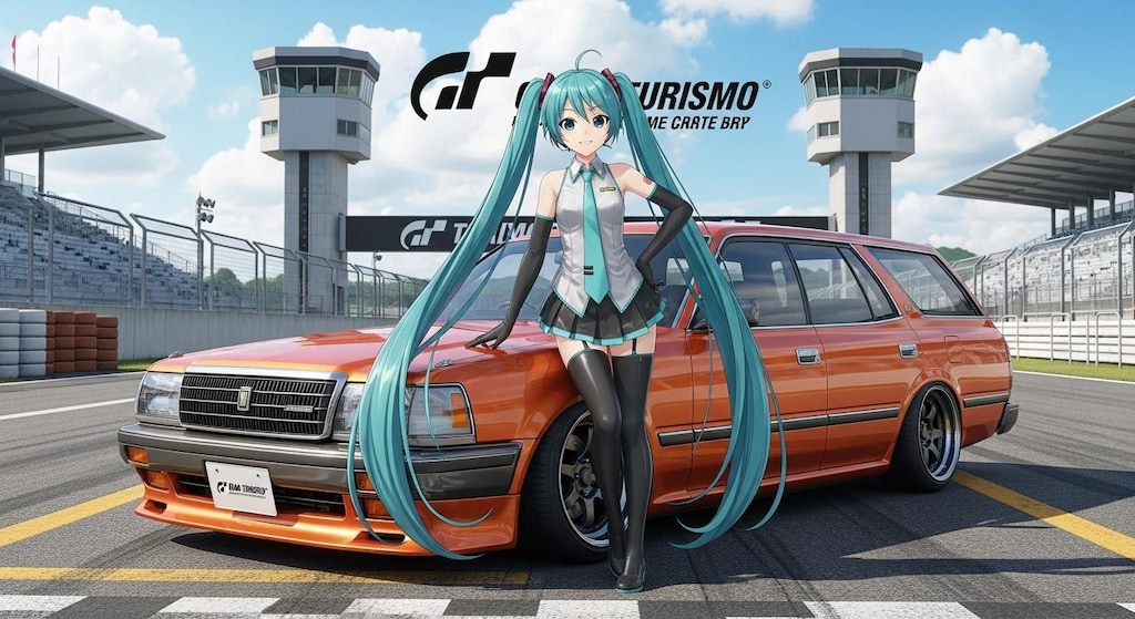 初音ミクとクラウンワゴン