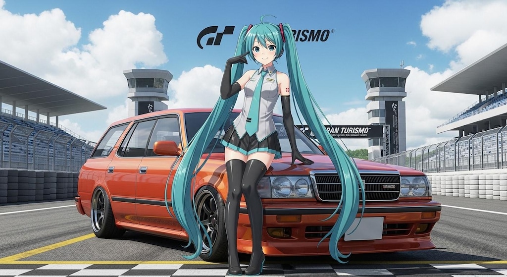 初音ミクとクラウンワゴン