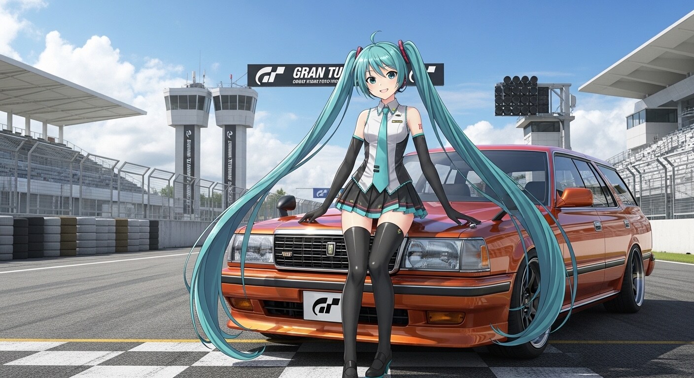 初音ミクとクラウンワゴン | の人気AIイラスト・グラビア