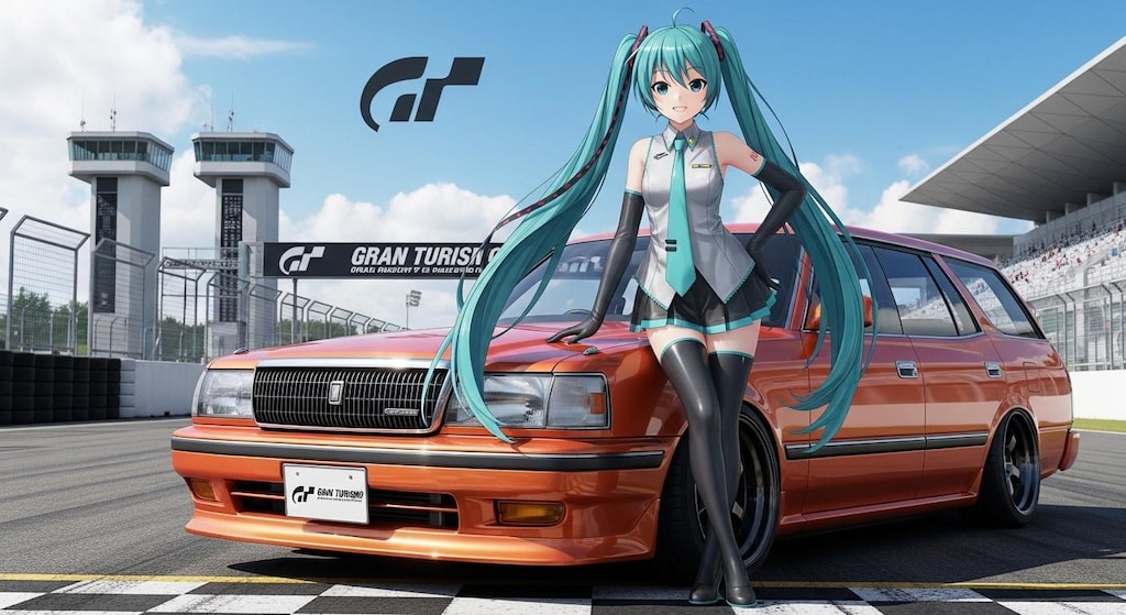 初音ミクとクラウンワゴン