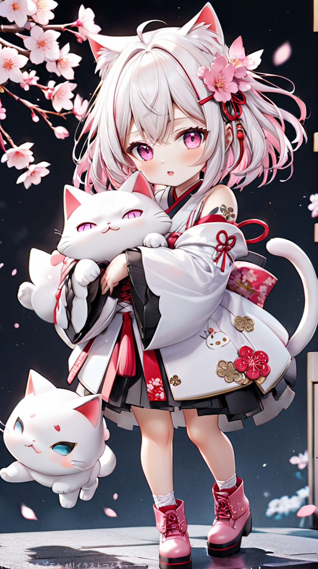 かわいい和服の猫さん