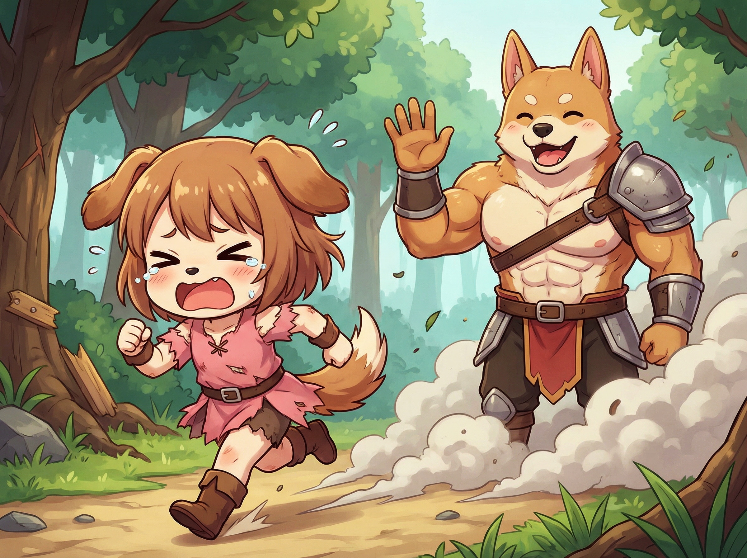 尻尾を巻いて逃げる犬耳ちゃん | の人気AIイラスト・グラビア