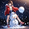 クリスマスに雪が降って良かったね〜 5枚目