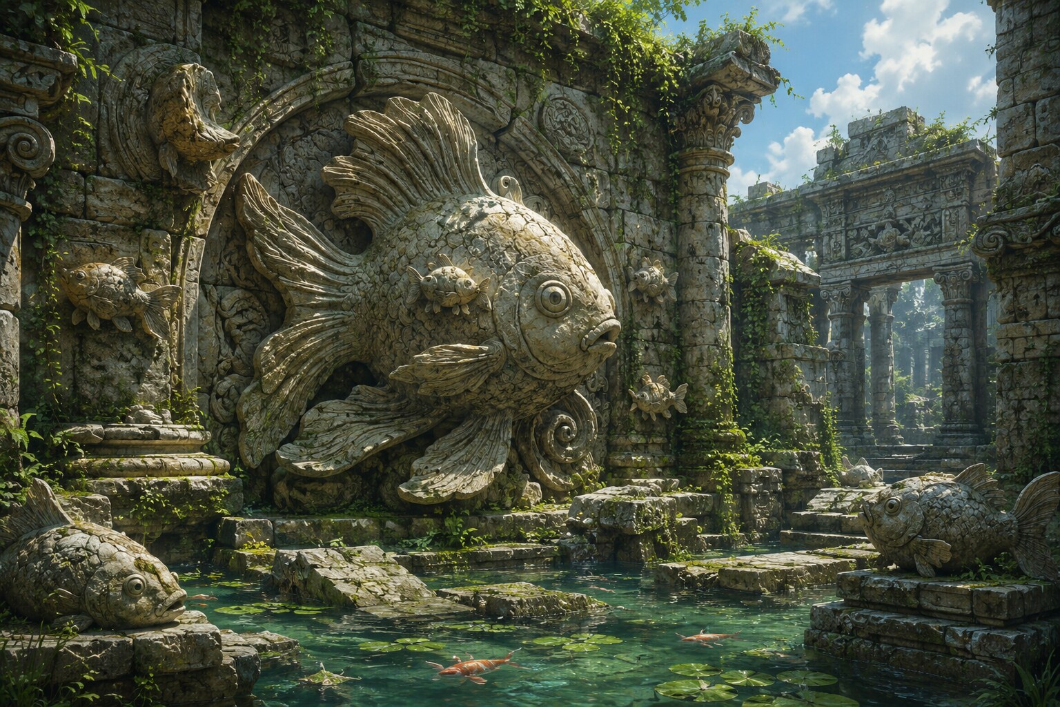 『金魚ちゃん彫刻の遺跡』