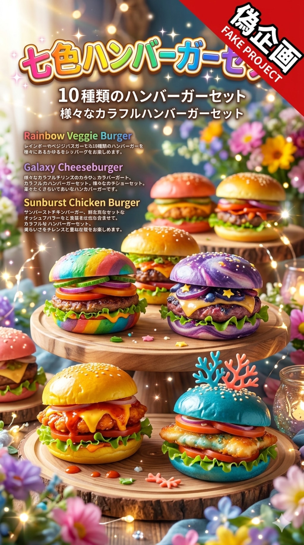 七色ハンバーガーセット