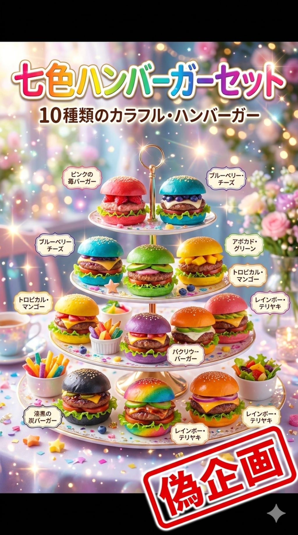 七色ハンバーガーセット