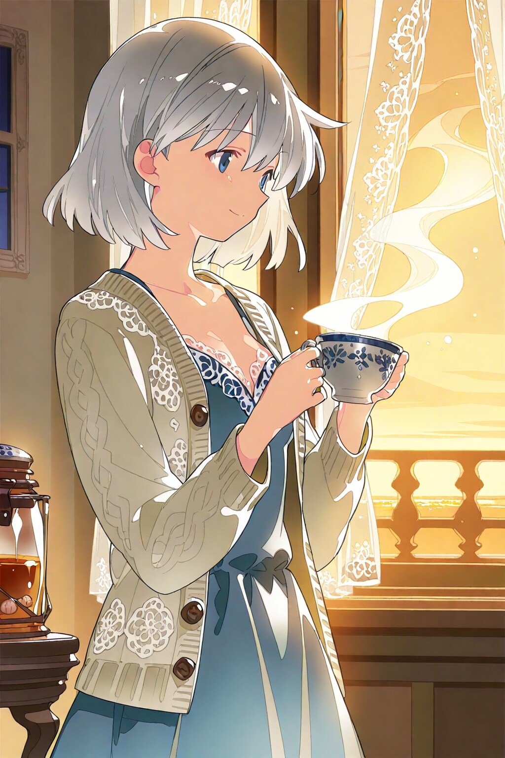 紅茶の香りが、波の音に溶けていく | の人気AIイラスト・グラビア