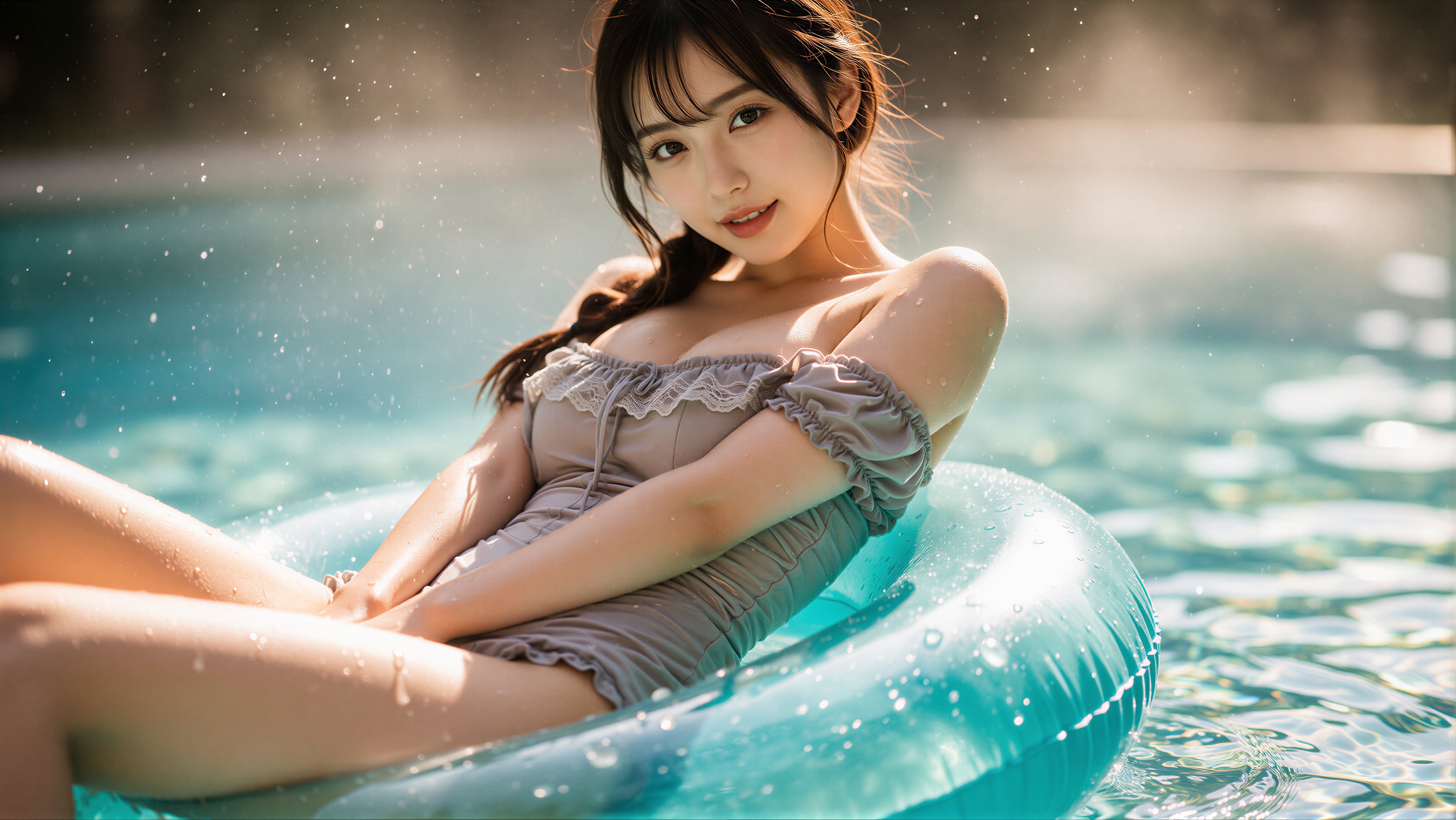 オフショルフリル水着 3