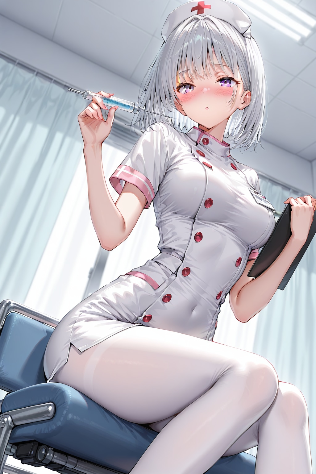 (1304)銀髪ちゃん「お注射の時間です」