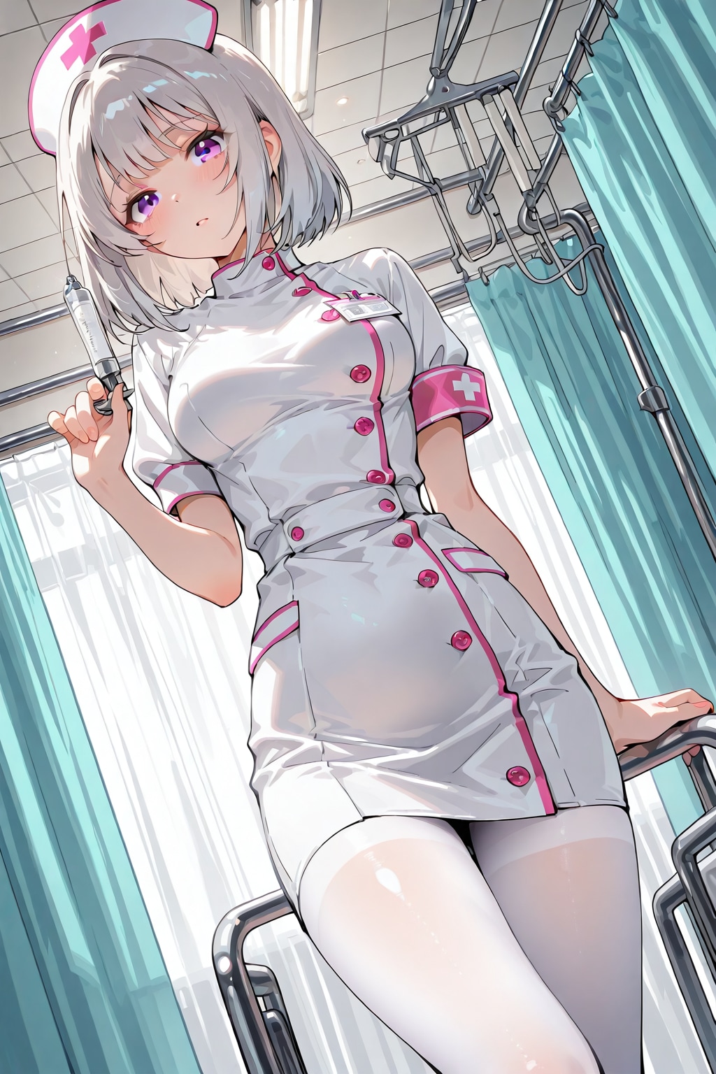 (1304)銀髪ちゃん「お注射の時間です」