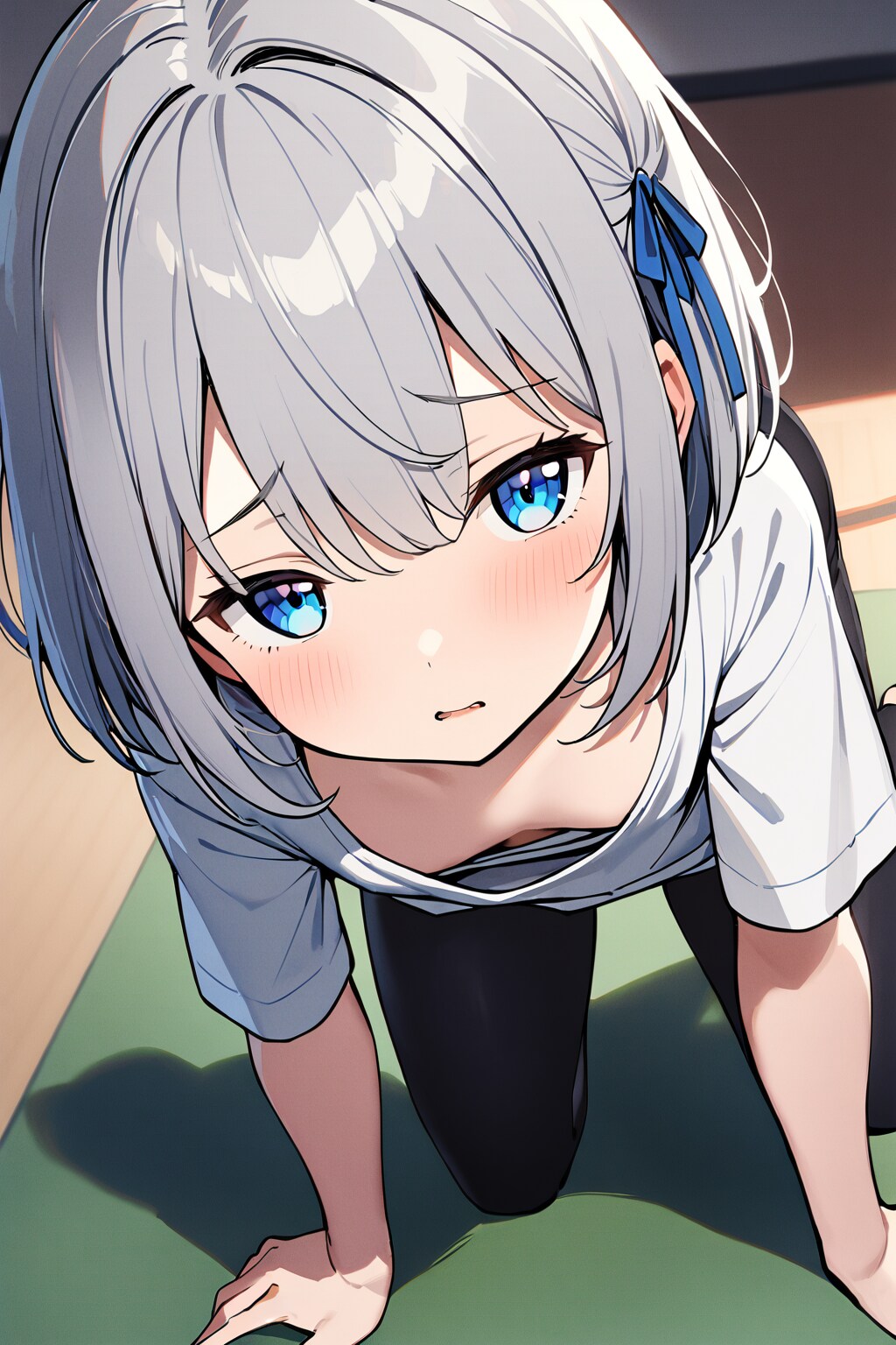 ヨガをする銀ボブちゃん