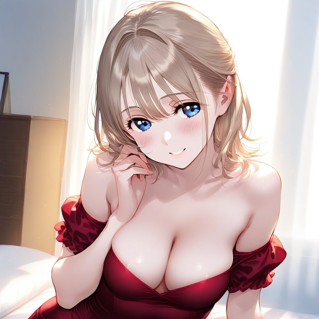 ベッドの上で