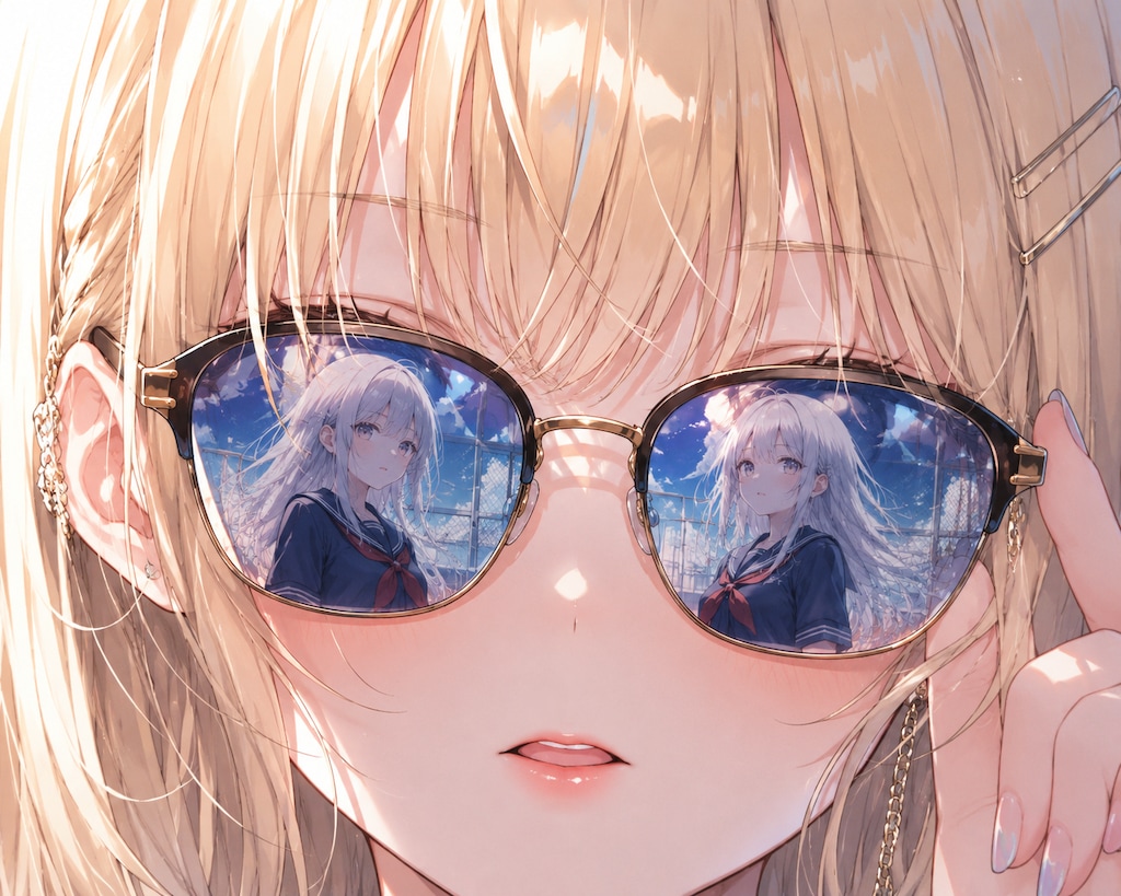 美女とサングラス