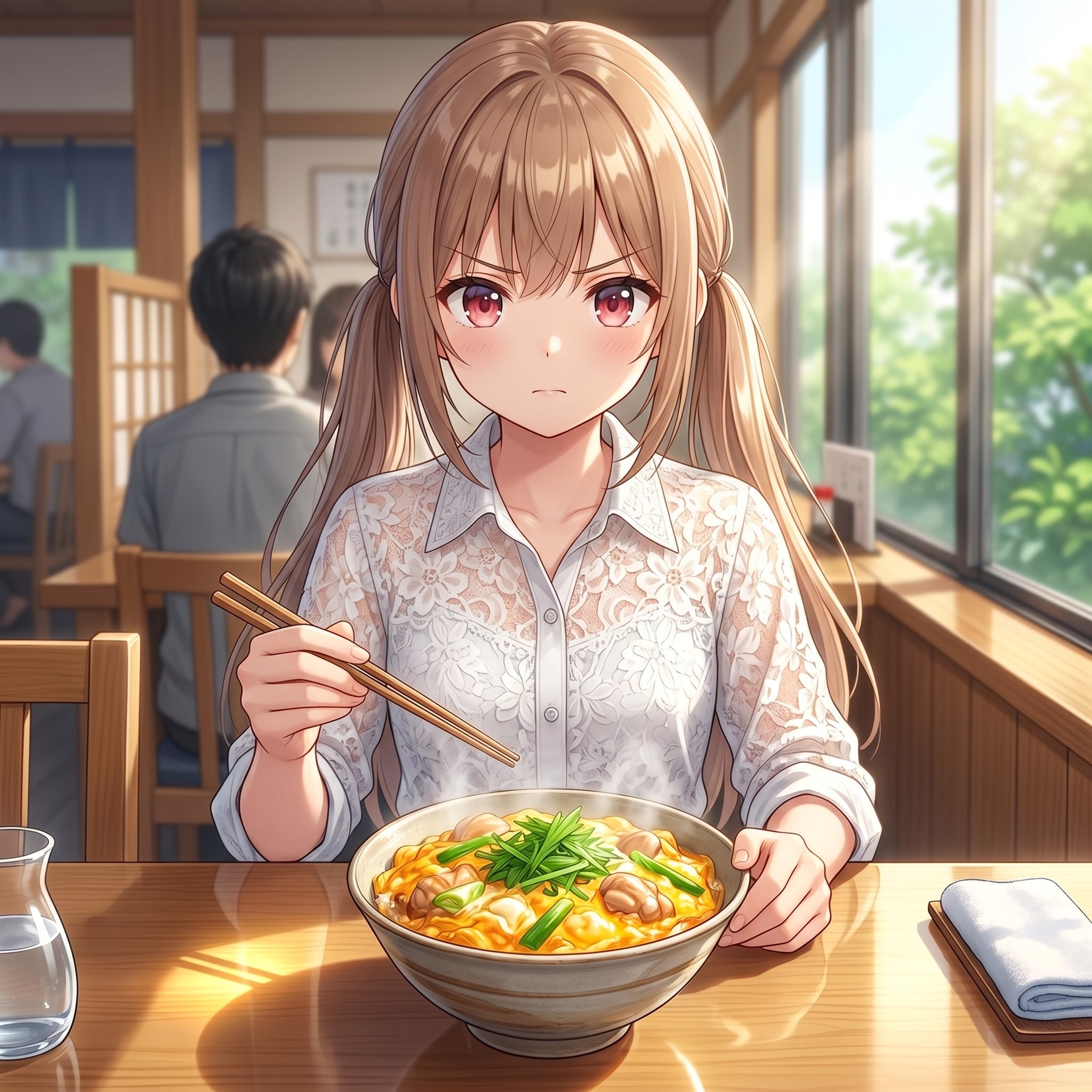 梢とランチ（１６）特盛親子丼 | の人気AIイラスト・グラビア
