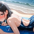 スク水彼女と海水浴デート 2枚目