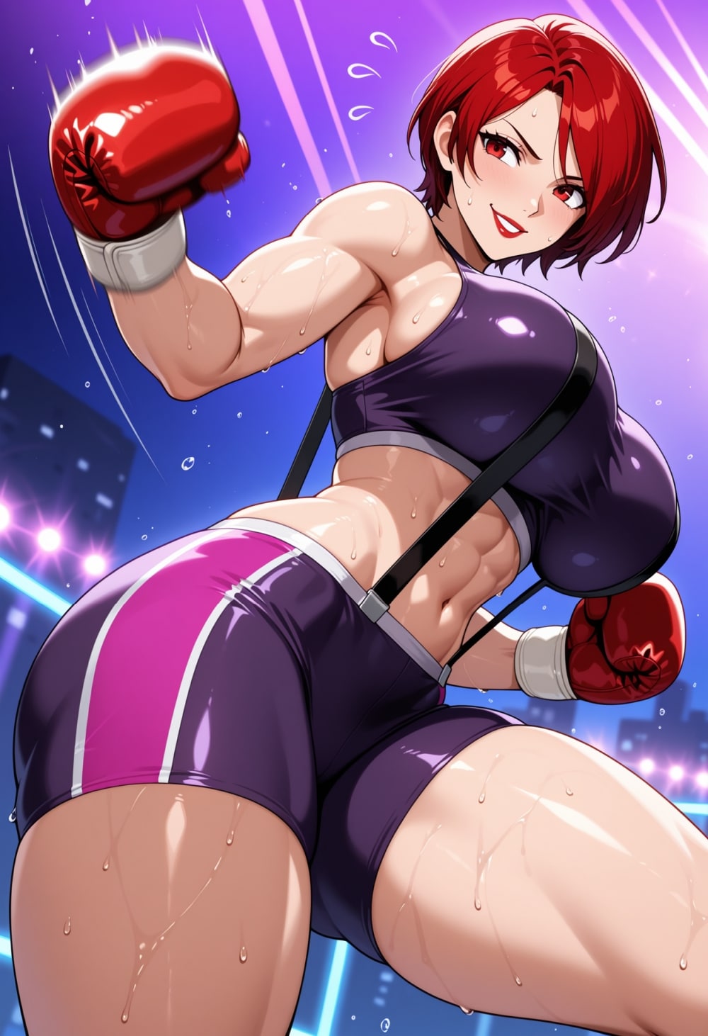 サスペンダーボクシングコスプレボクサー人妻