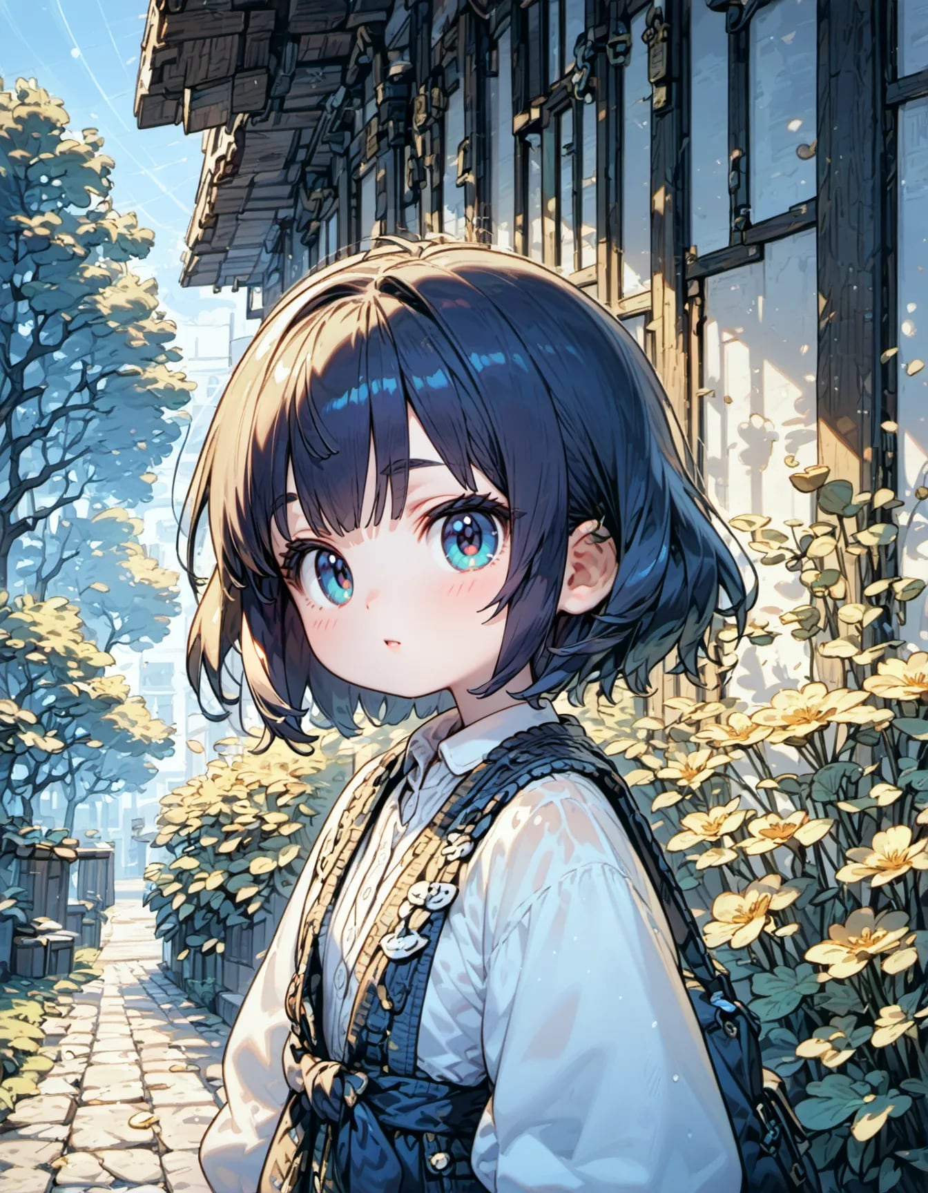 Blue Eyes in the Alley Garden | の人気AIイラスト・グラビア