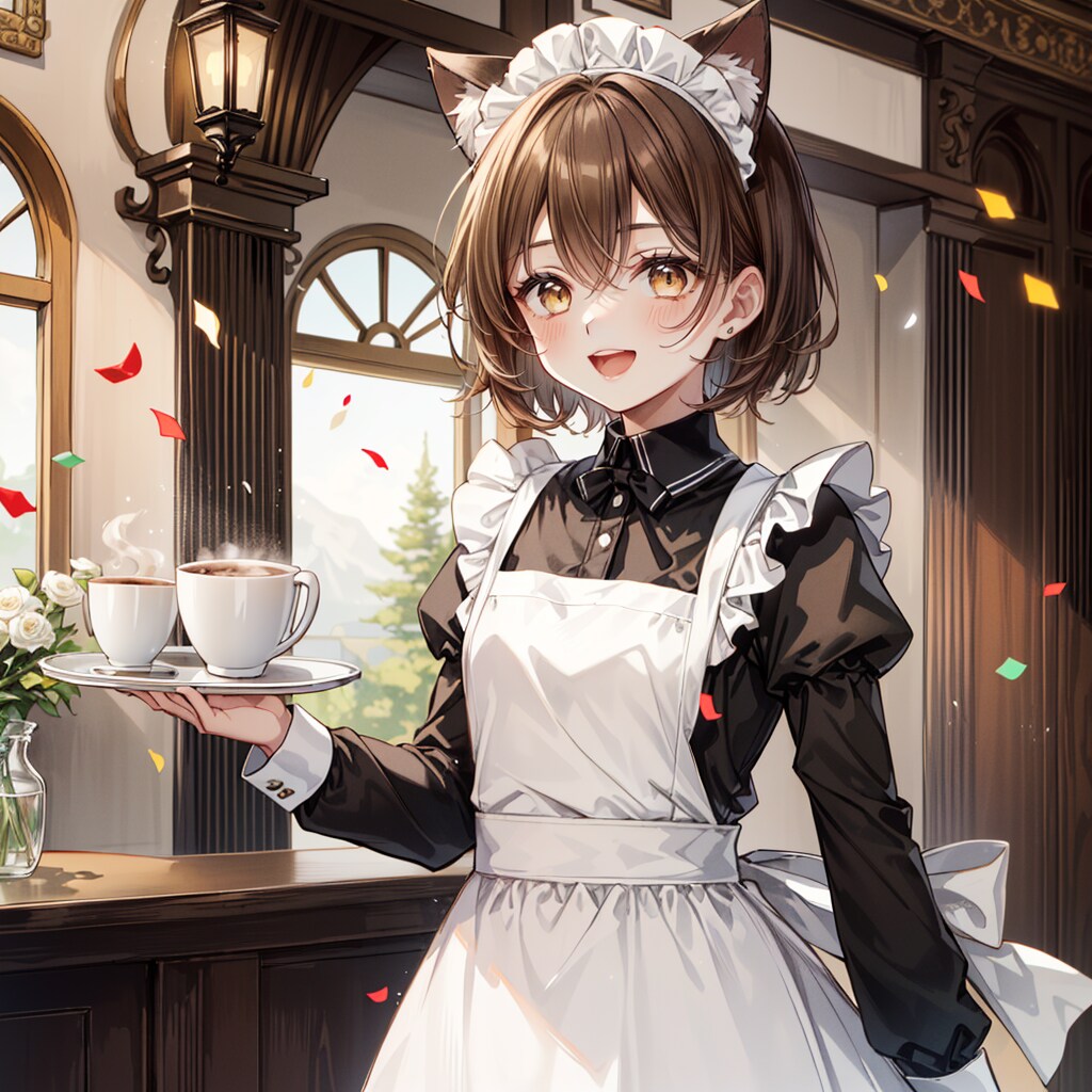 今日も元気に喫茶店で働く猫娘