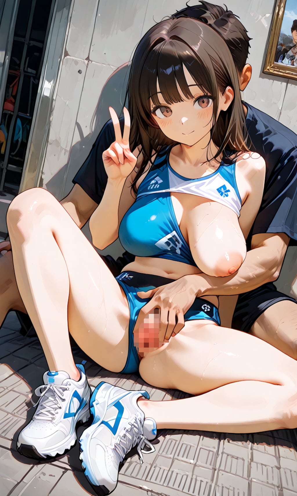 開脚ピース