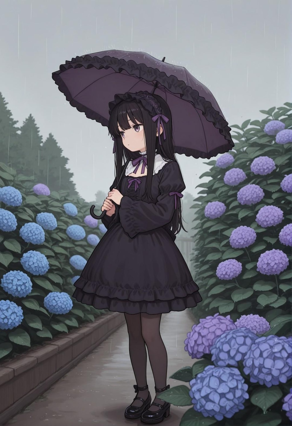 ゴシック x 紫陽花
