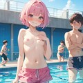 プールで男水着 8枚目