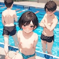 プールで男水着 12枚目