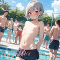 プールで男水着 11枚目