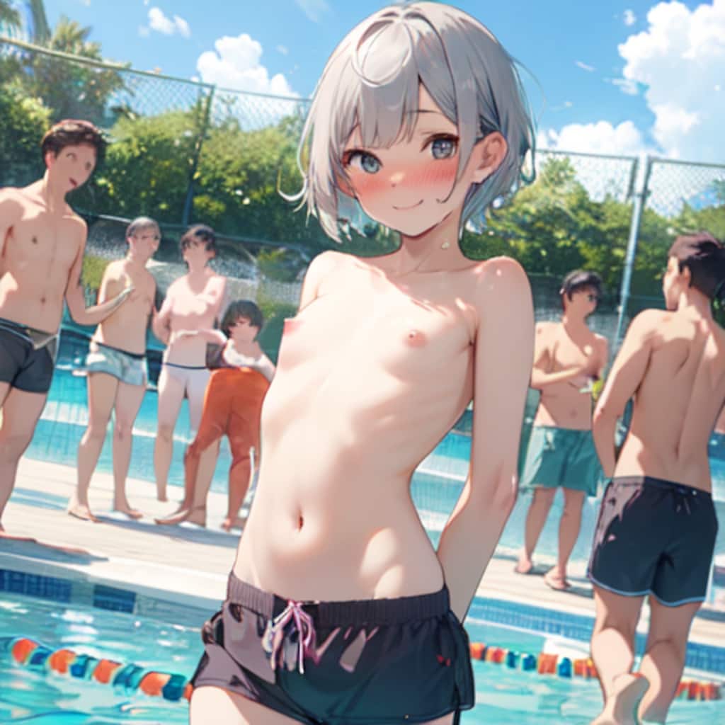 プールで男水着