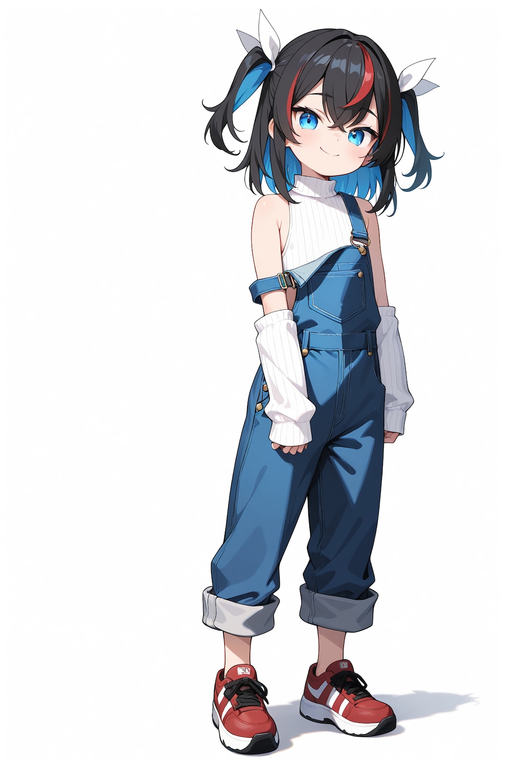 リブニットオーバーオール