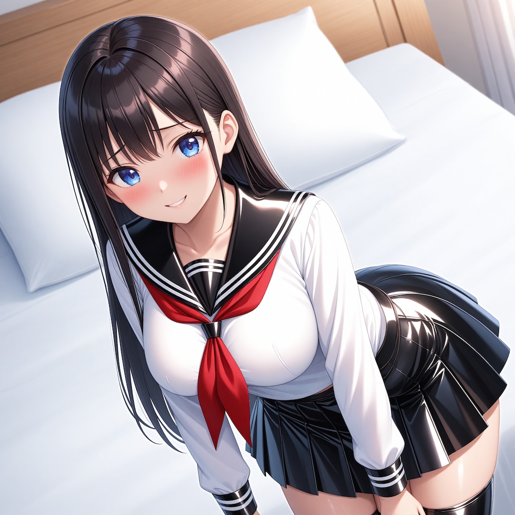 白長袖セーラー服