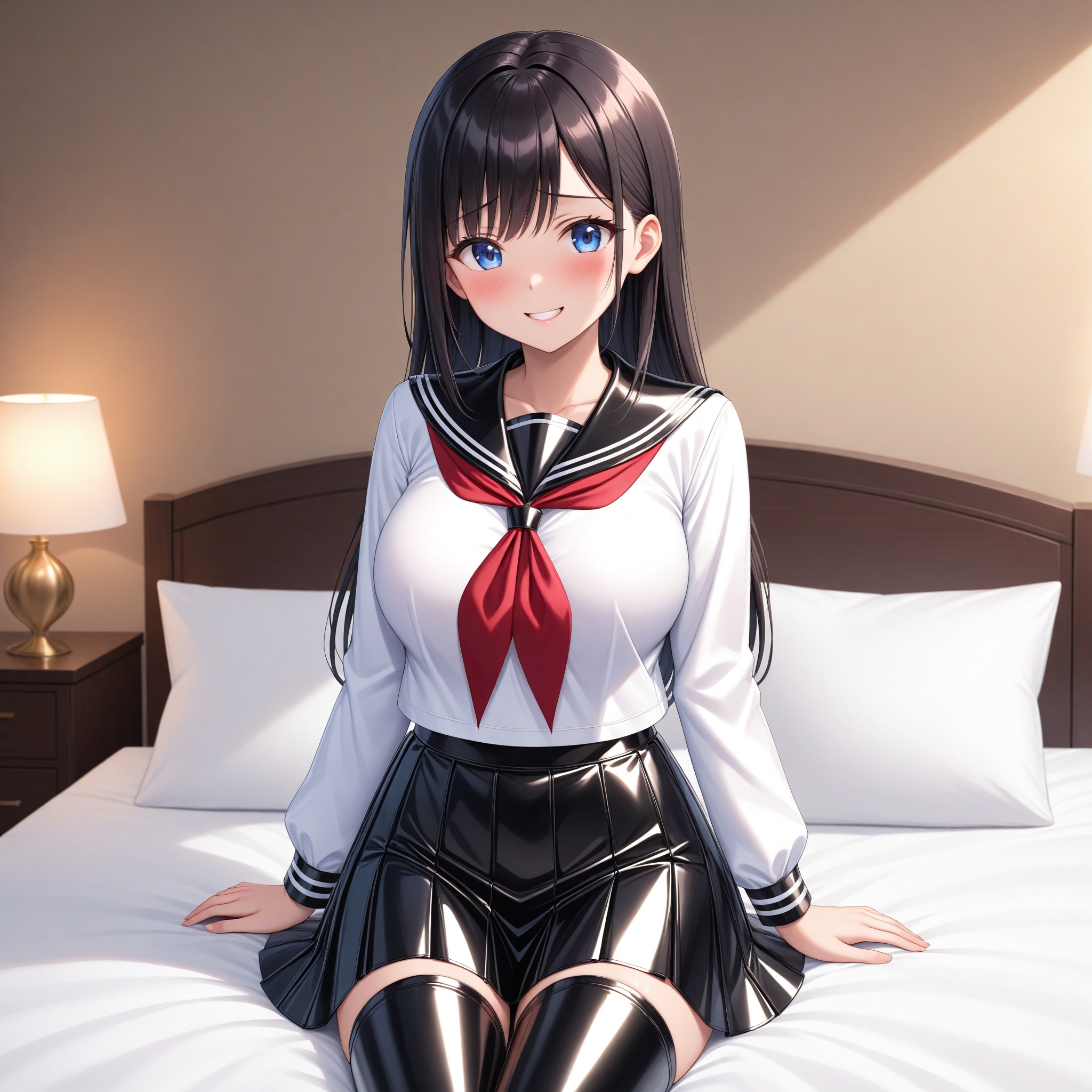 白長袖セーラー服 | の人気AIイラスト・グラビア