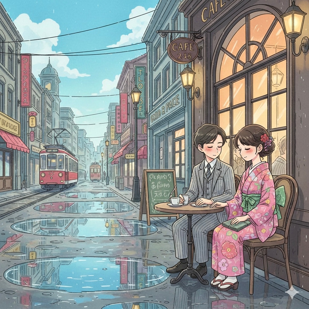 カフェーにて