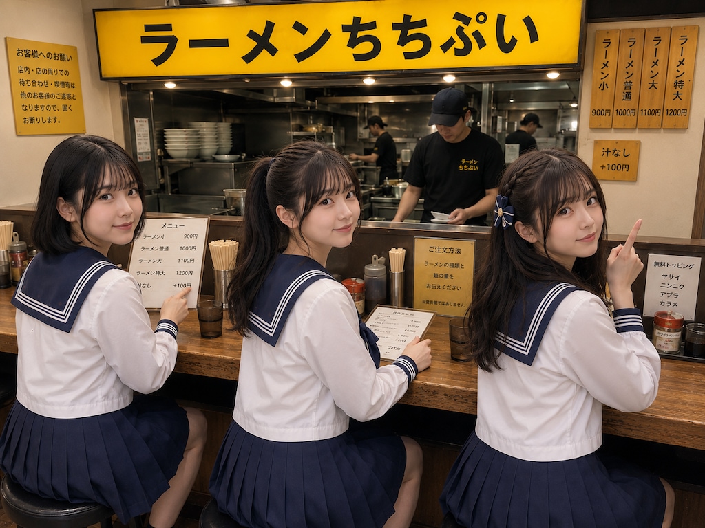 ラーメン屋さんに通う女の子