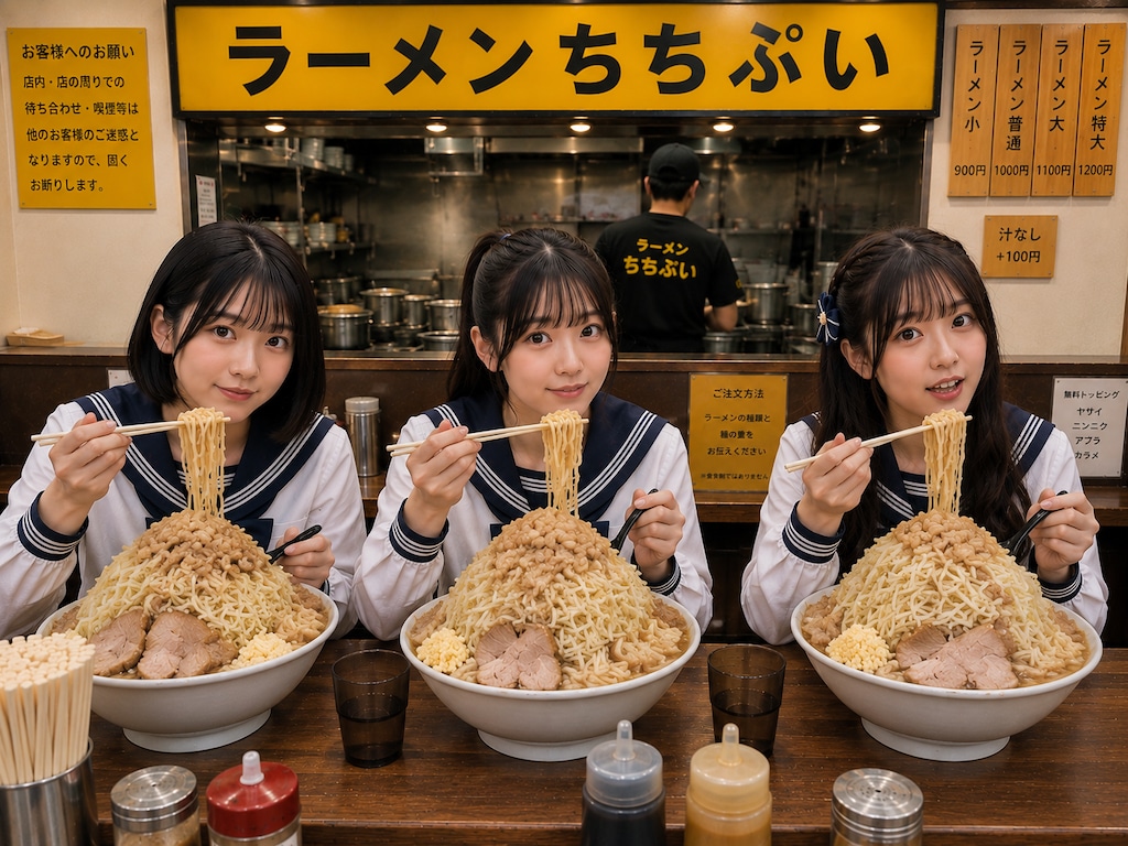 ラーメン屋さんに通う女の子
