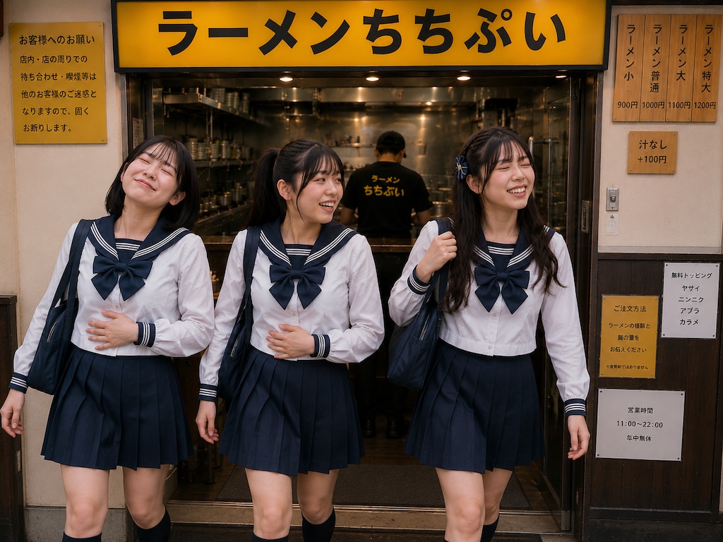 ラーメン屋さんに通う女の子