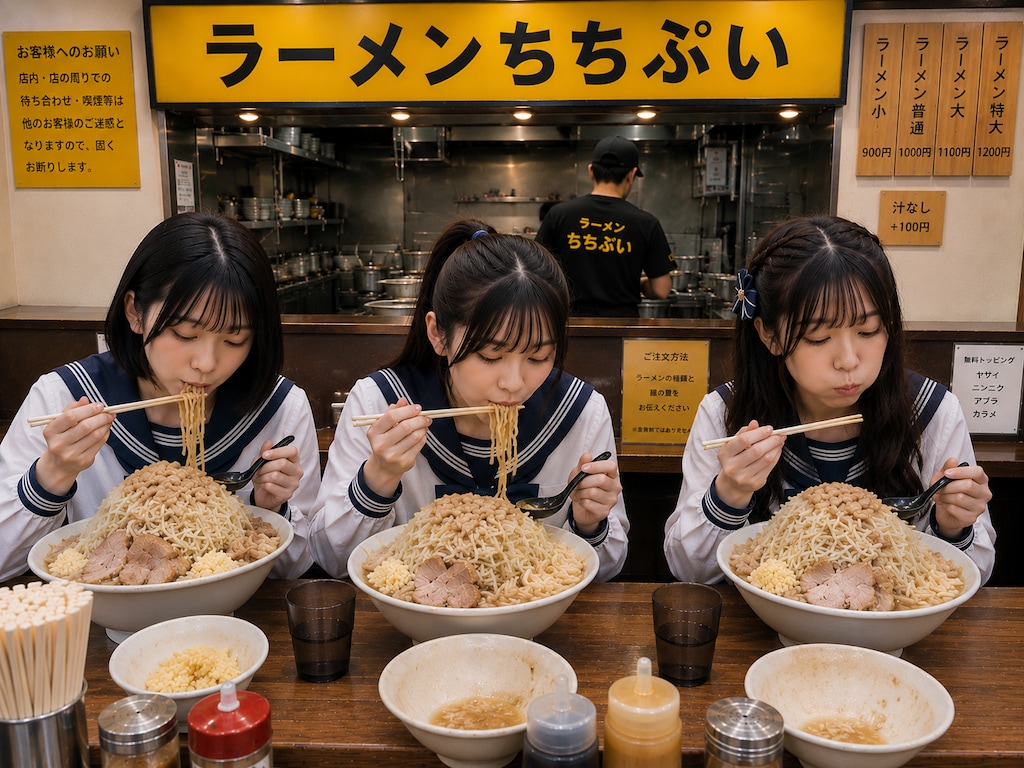 ラーメン屋さんに通う女の子