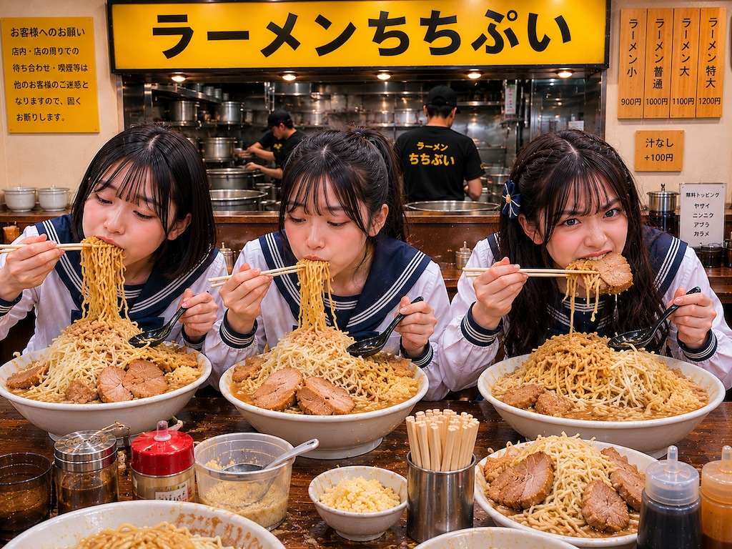 ラーメン屋さんに通う女の子