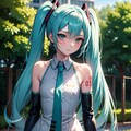 初音ミクです。017_『なに、声かけないで。』デフォルト服（イラスト風） 9枚目
