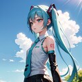 初音ミクです。017_『なに、声かけないで。』デフォルト服（イラスト風） 3枚目