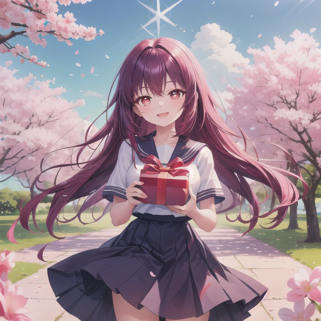 紫髪ロングでセーラー服の少女８