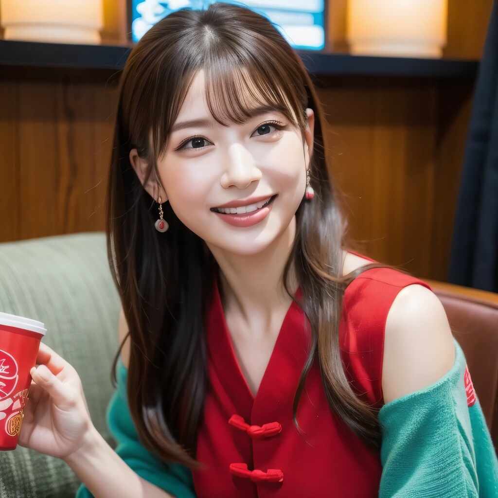 黒髪ロングでカラオケの美女