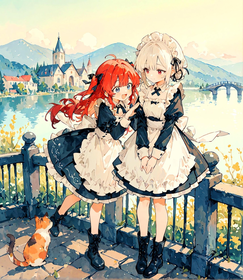 郊外のメイド少女