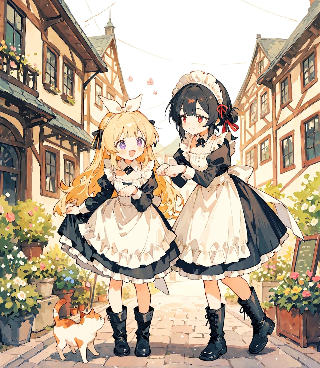 郊外のメイド少女