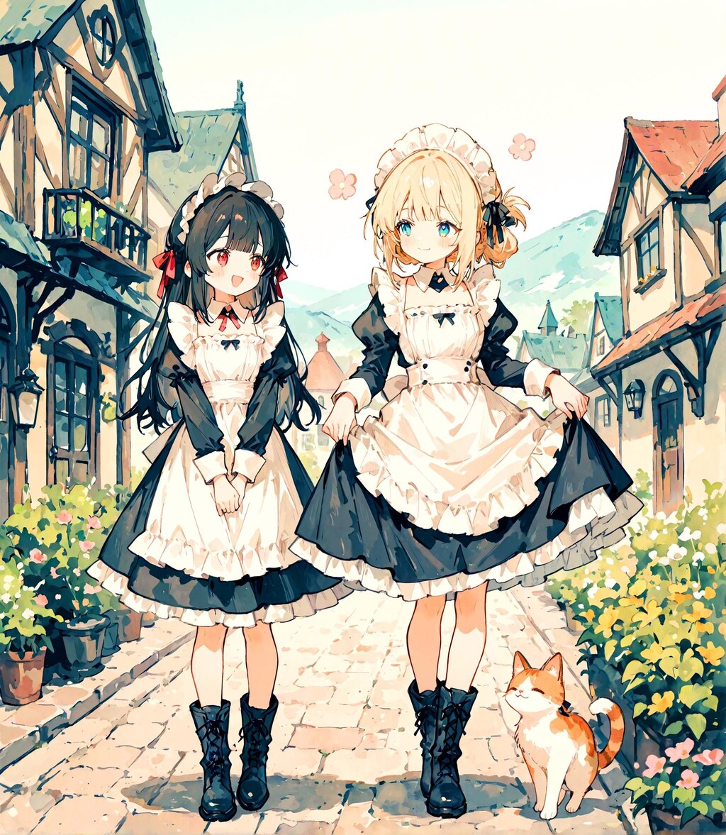 郊外のメイド少女