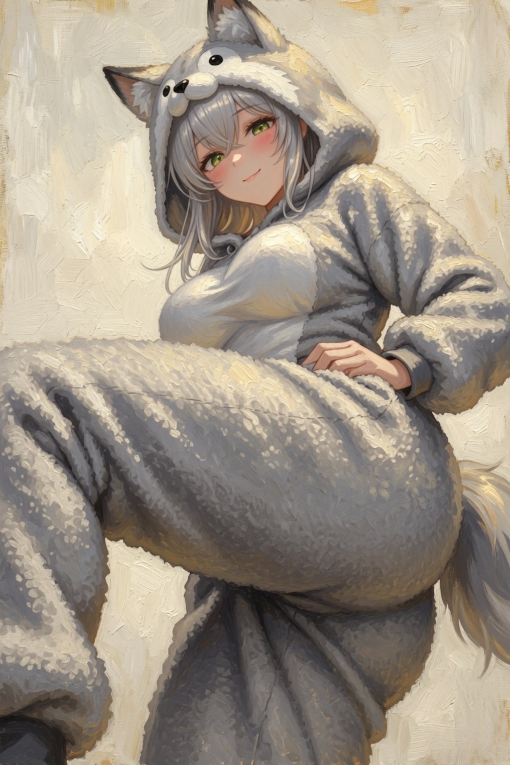 足上げ着ぐるみおねえさん