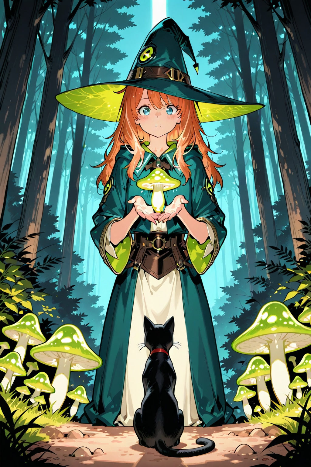 キノコの森の緑の魔女 | の人気AIイラスト・グラビア