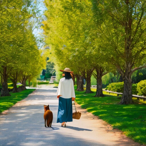 猫と散歩 | の人気AIイラスト・グラビア