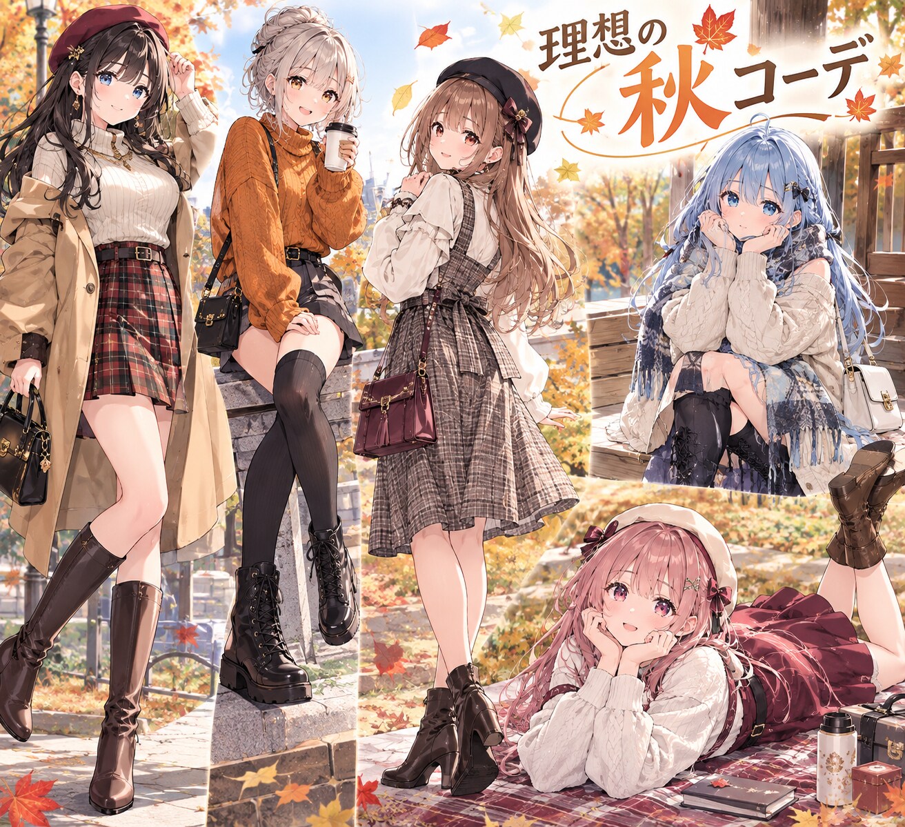 理想の秋コーデ、彩る少女 | の人気AIイラスト・グラビア